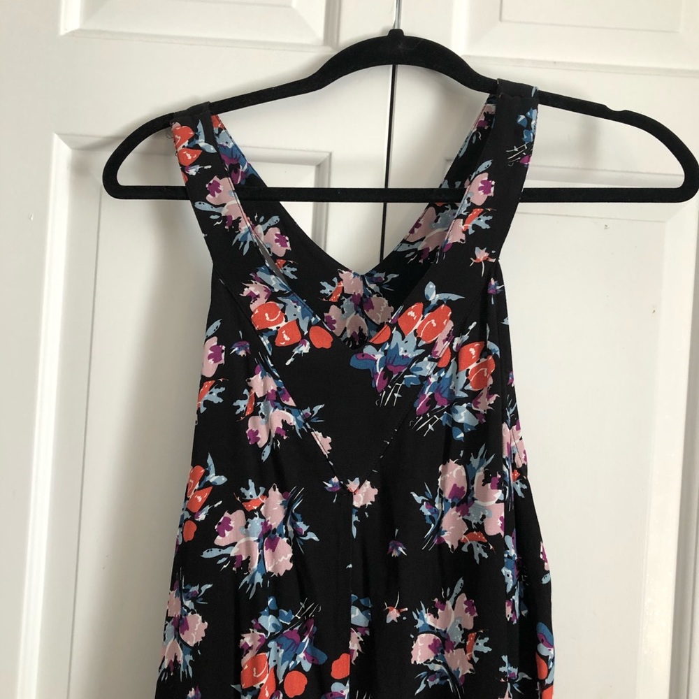 Everly Black Flowered Mini Dress